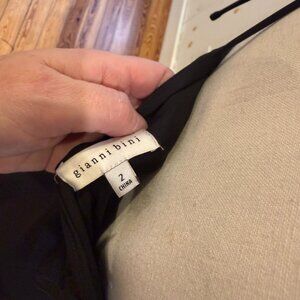 Black shoulder tie mini dress